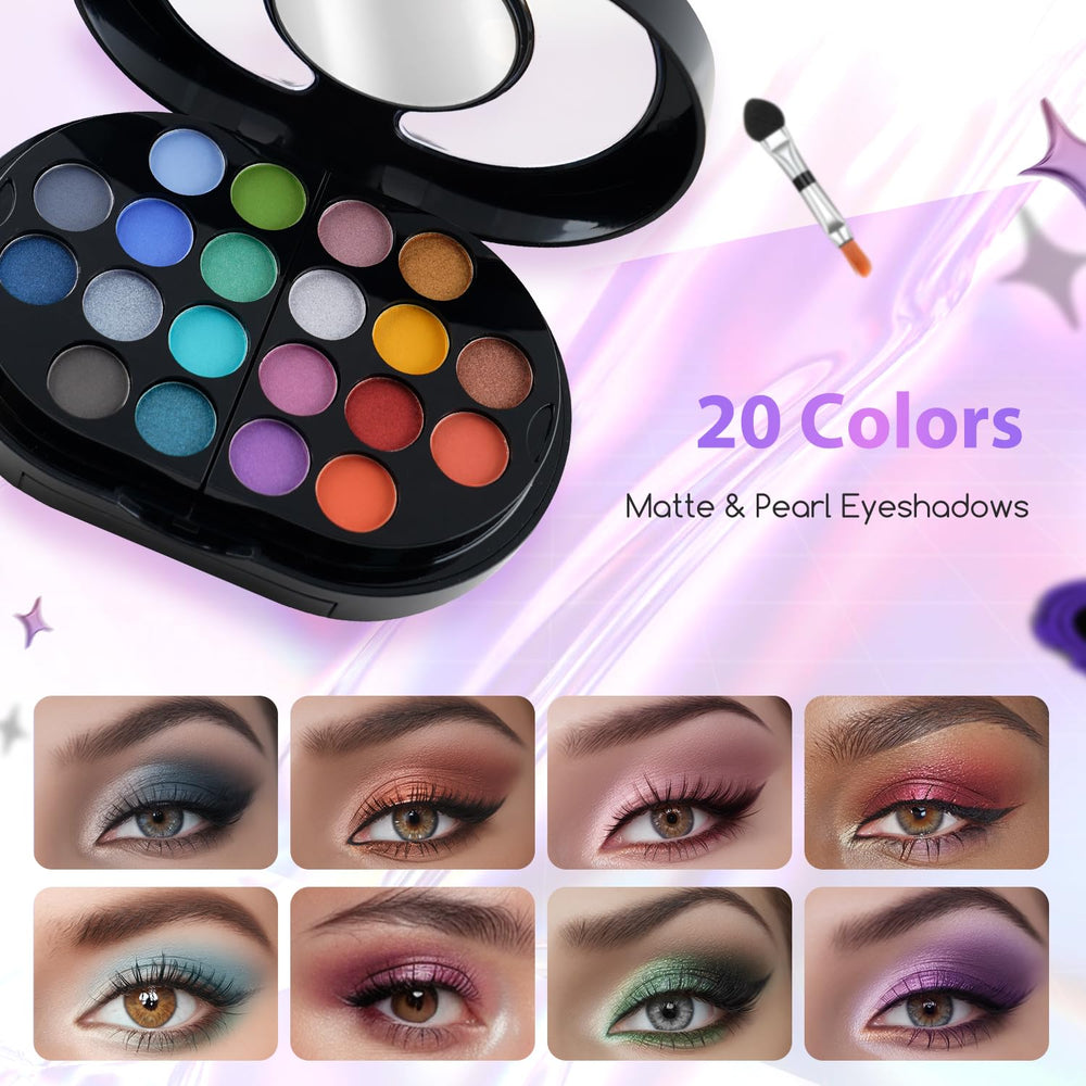 Color Nymph lip glosses and body glitter showing shine and accent options