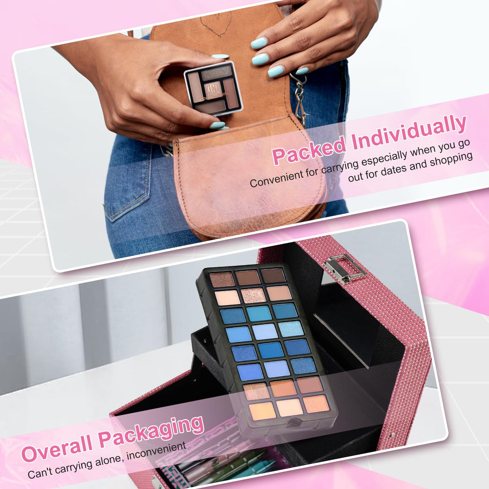 Color Nymph open train case with mirror showing travel-ready organization benefit