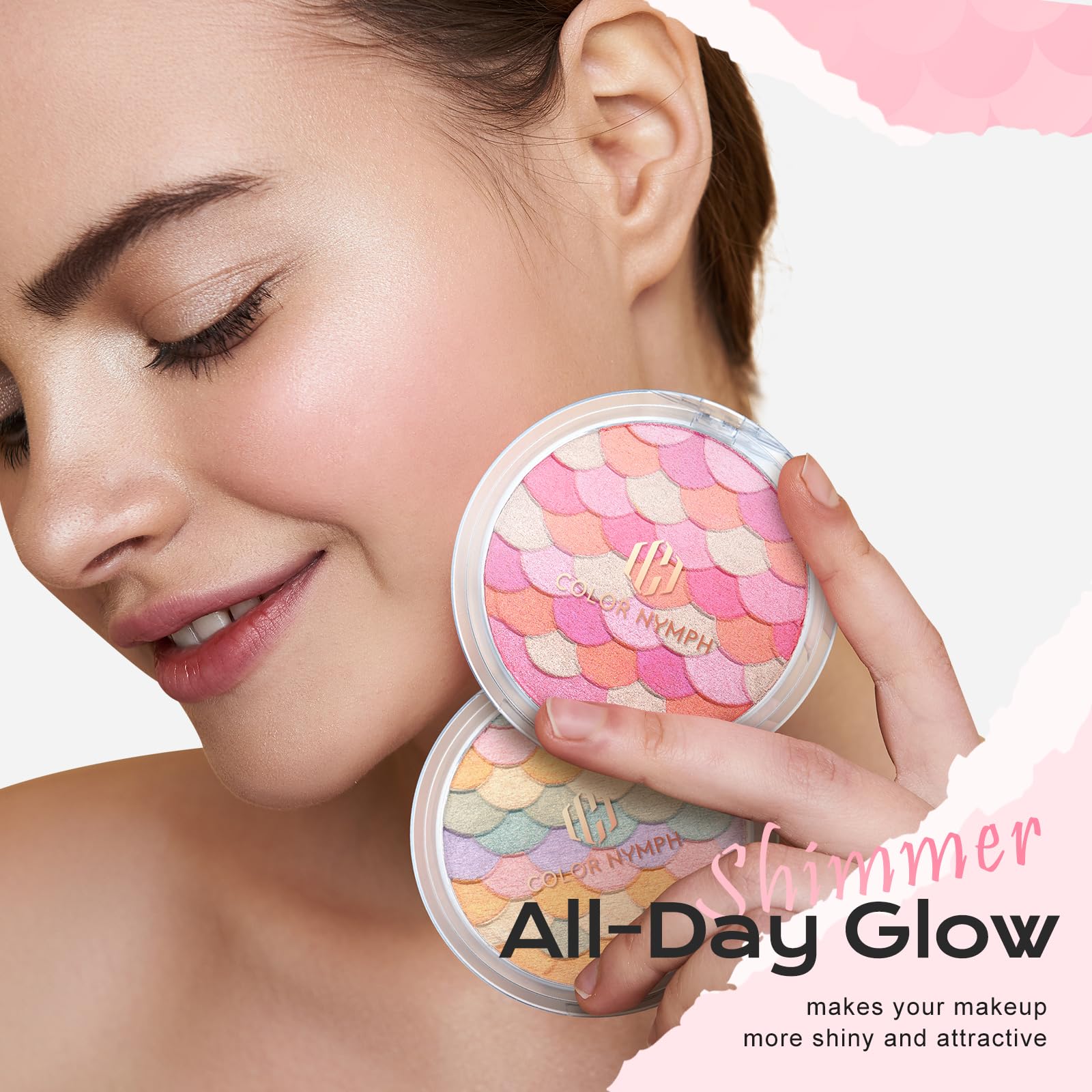 Color Nymph close-up of powder pans showing smooth texture and easy blending benefit