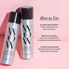 COLOR WOW label close-up highlighting translucent, color-safe formula