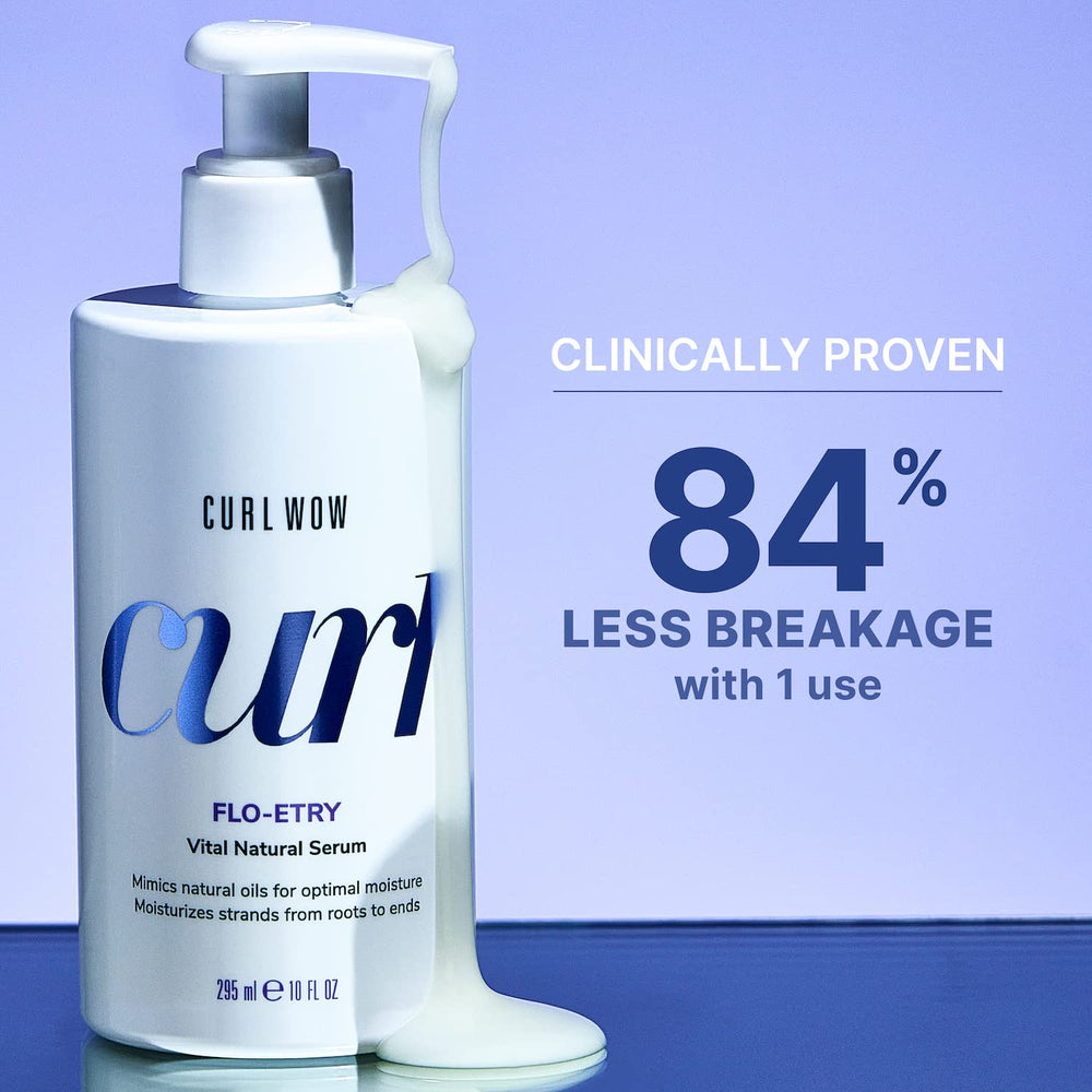 COLOR WOW applying serum to damp strands with hands, shows smooth detangling benefit