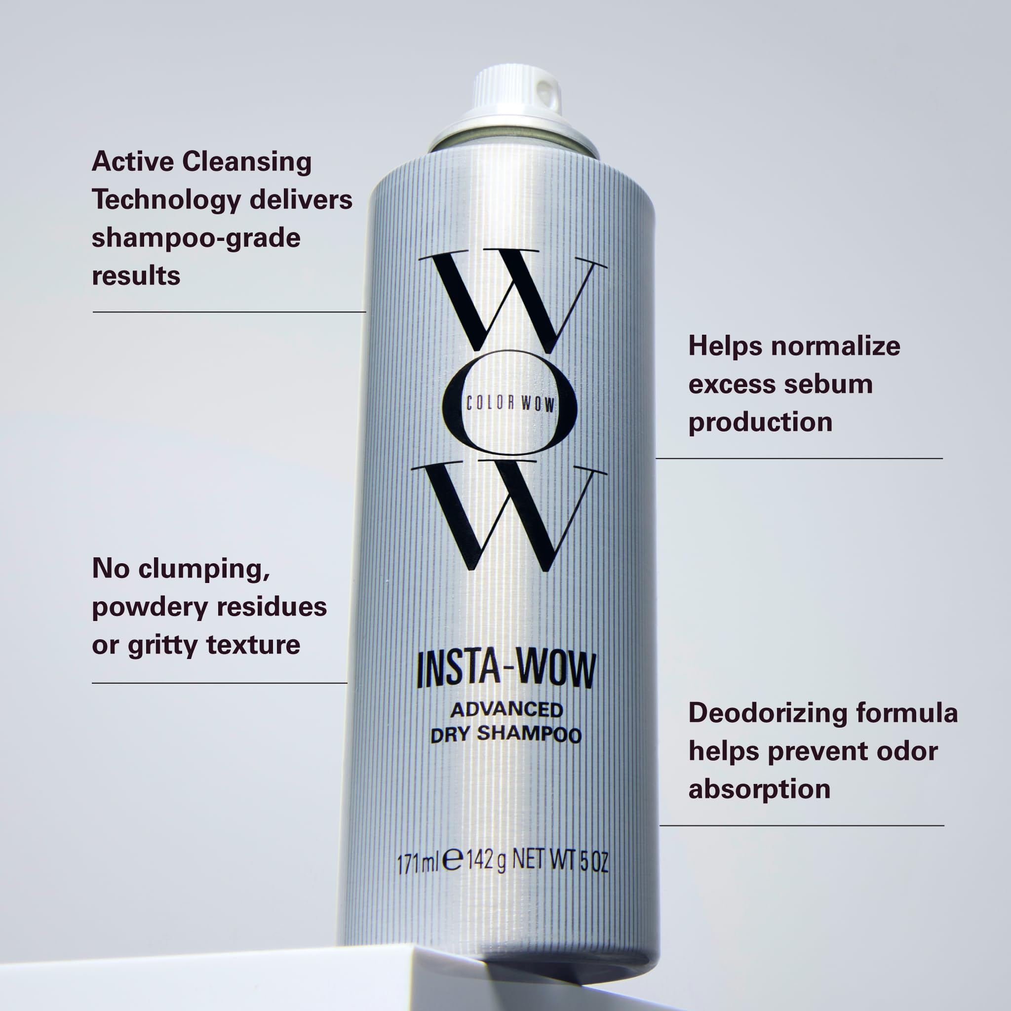 COLOR WOW spraying at roots to refresh hair and add volume