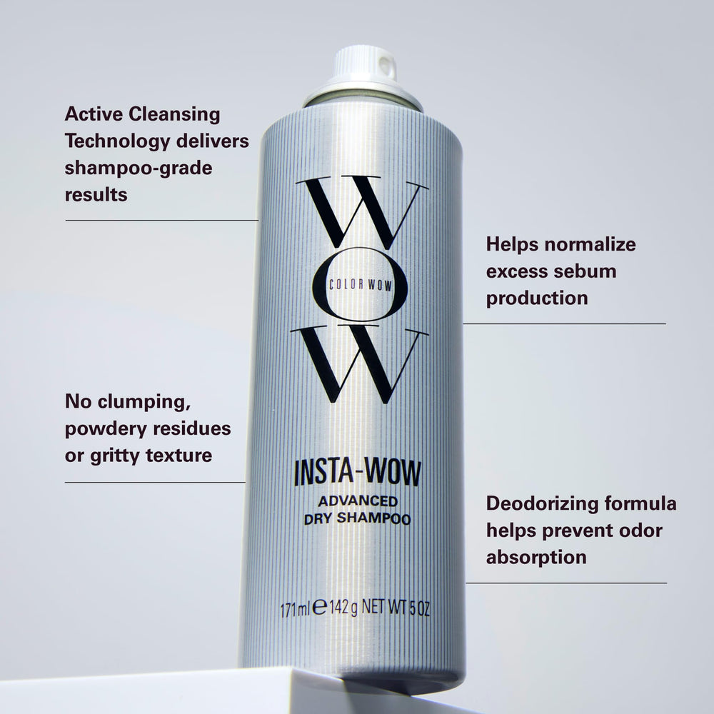 COLOR WOW spraying at roots to refresh hair and add volume