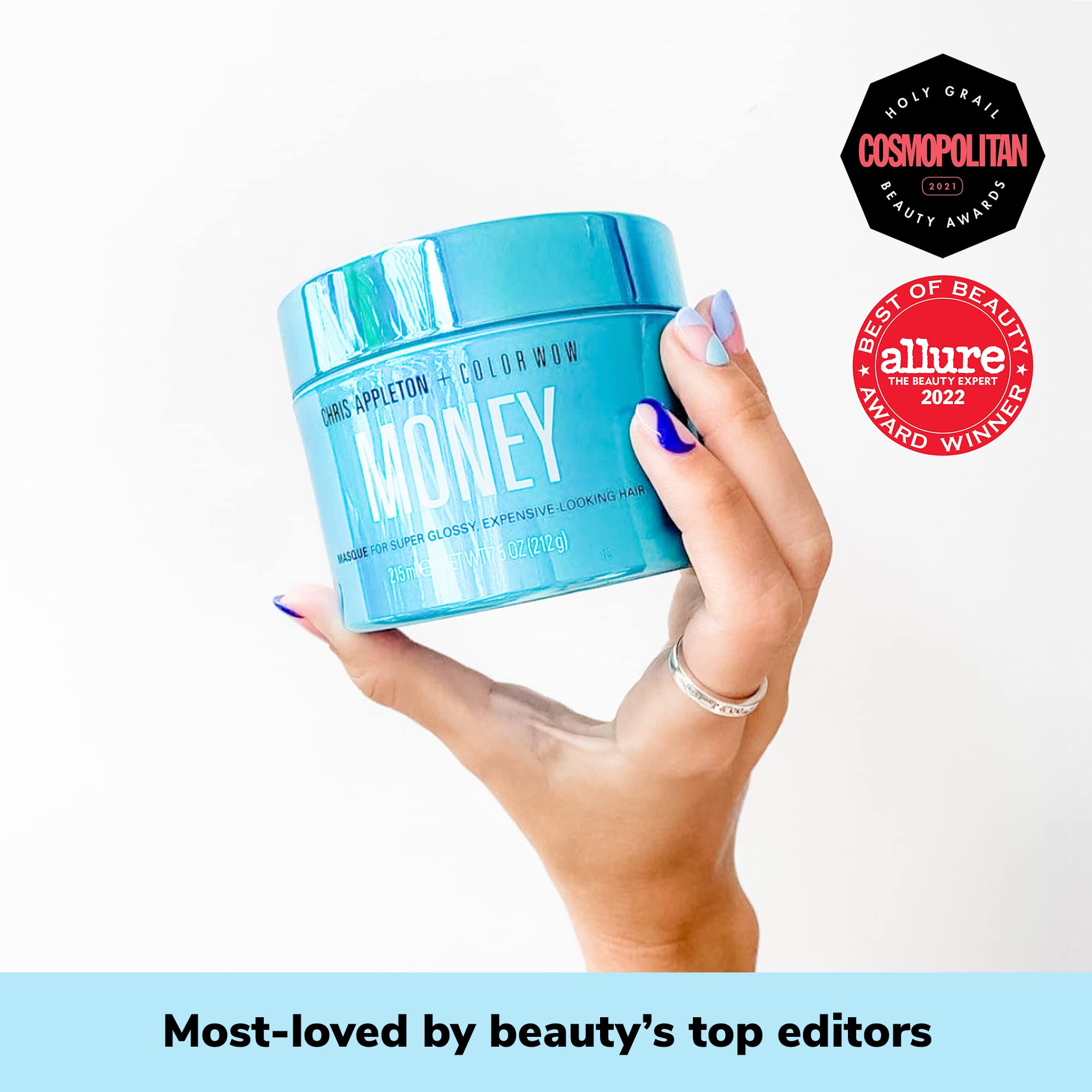 COLOR WOW Money Masque with blue sea kale and kelp highlighting strengthening benefits