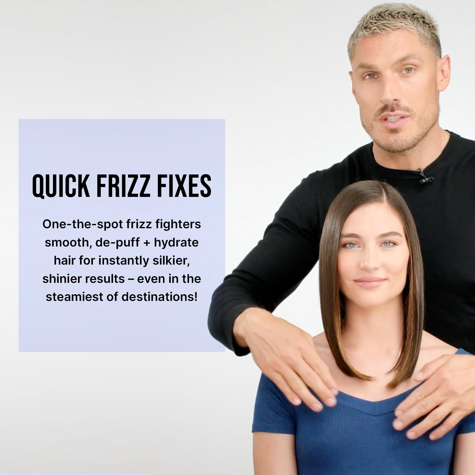 COLOR WOW Pop & Lock glossing serum applied from bottle in hand for instant shine benefit