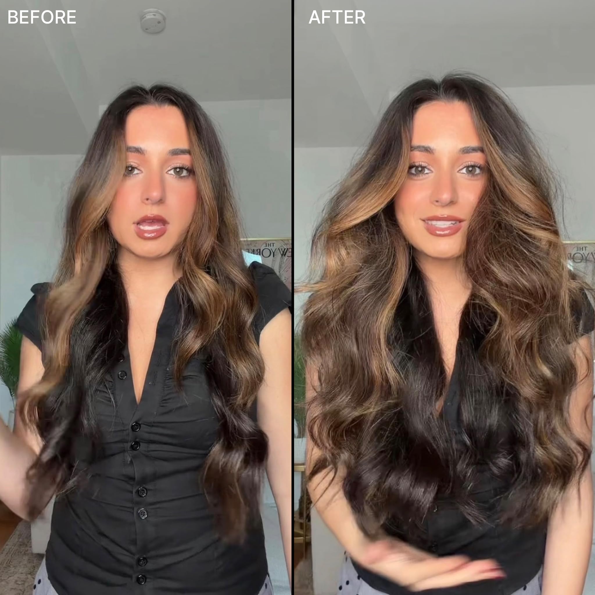 COLOR WOW spray in use adding instant volume and grip to dry hair