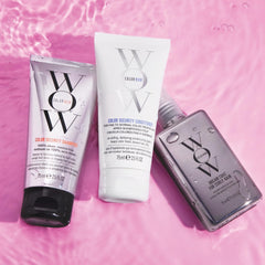 COLOR WOW travel set styled in a toiletry bag for easy, on-the-go curl maintenance