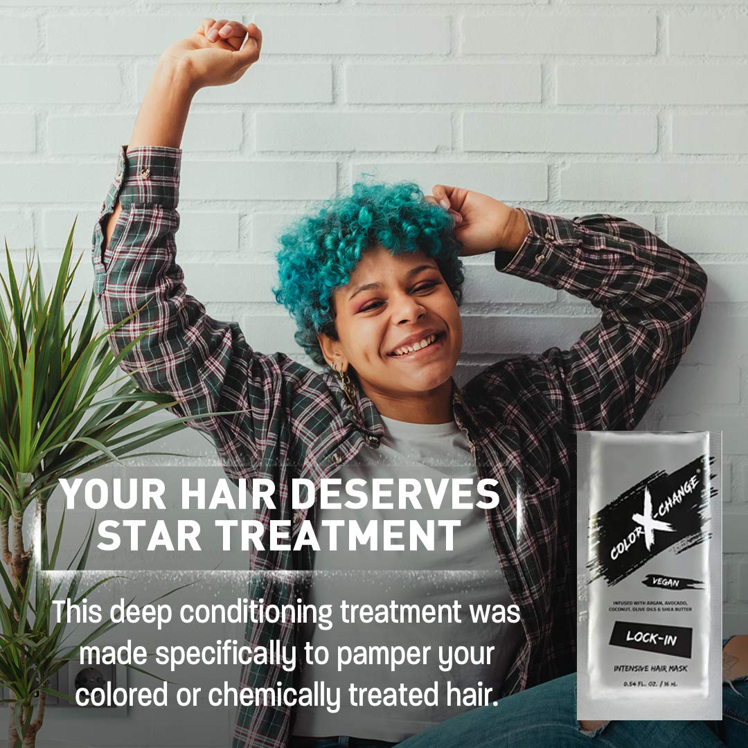 Color X-Change LOCK-IN mask open jar showing rich conditioning formula