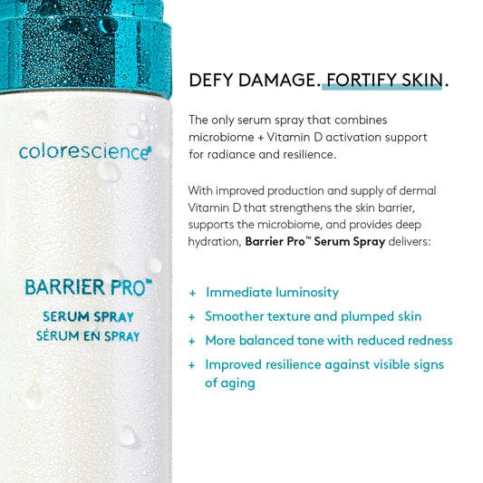 Colorescience fine mist close-up spraying evenly for lightweight hydration benefit: even coverage