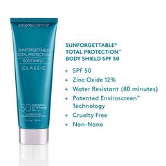 Colorescience body shield application on arm demonstrating easy, even coverage