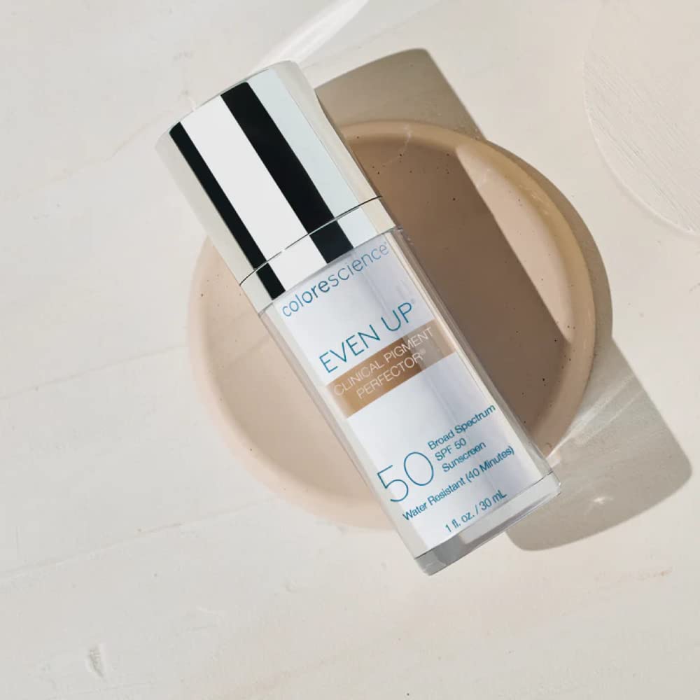 Colorescience Even Up applied to hand to show immediate color-correcting effect