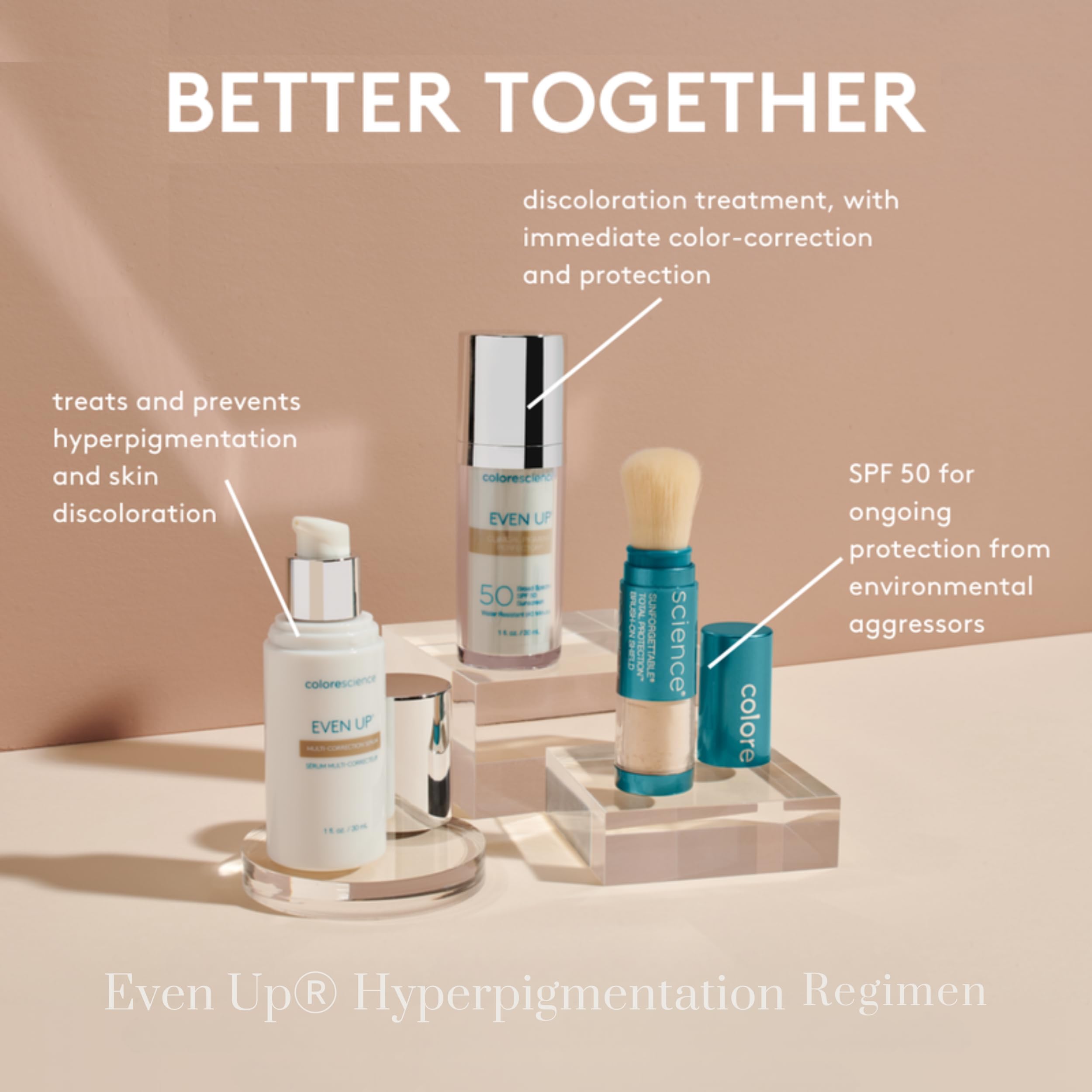 Colorescience Even Up product label highlighting mineral SPF and Vital ET