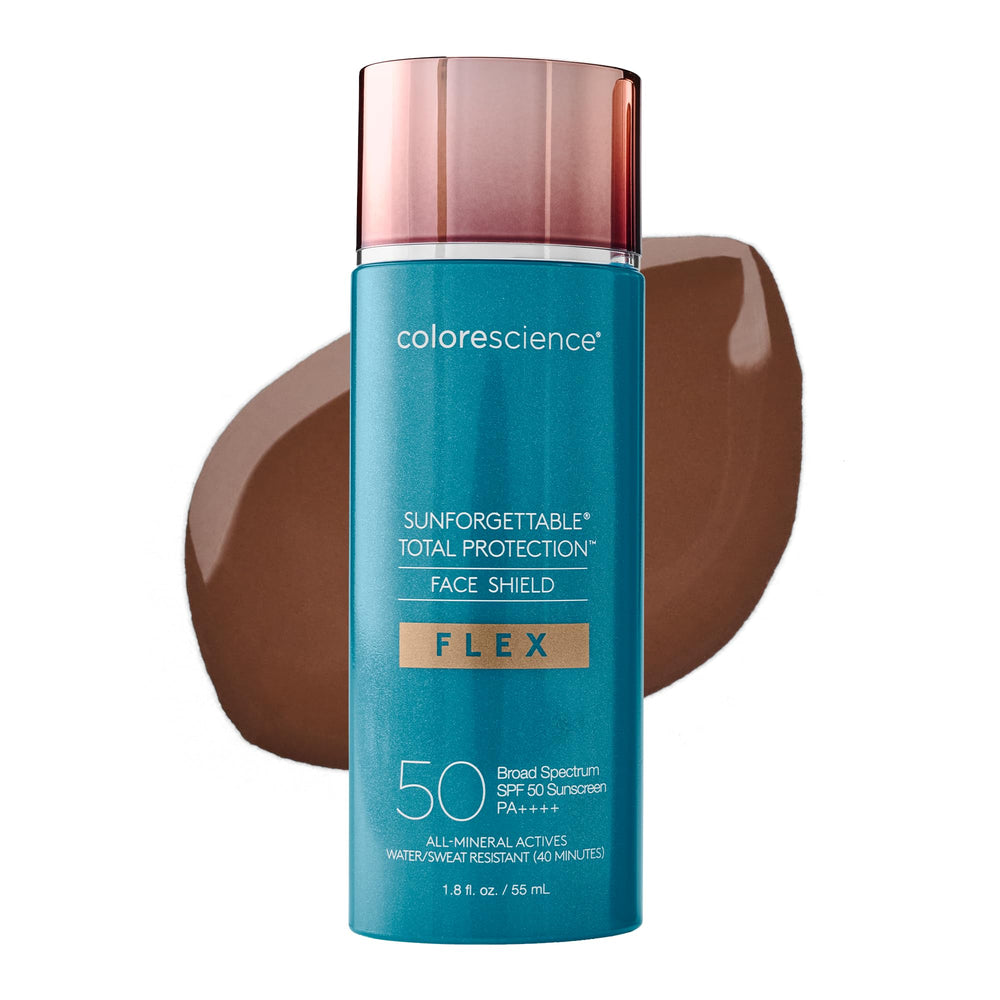 Colorescience FLEX front packaging showing Rich Deep tint and SPF 50 protection