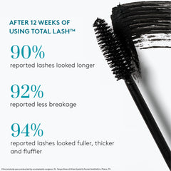 Colorescience Total Lash on model closed eye demonstrating lifted lashes