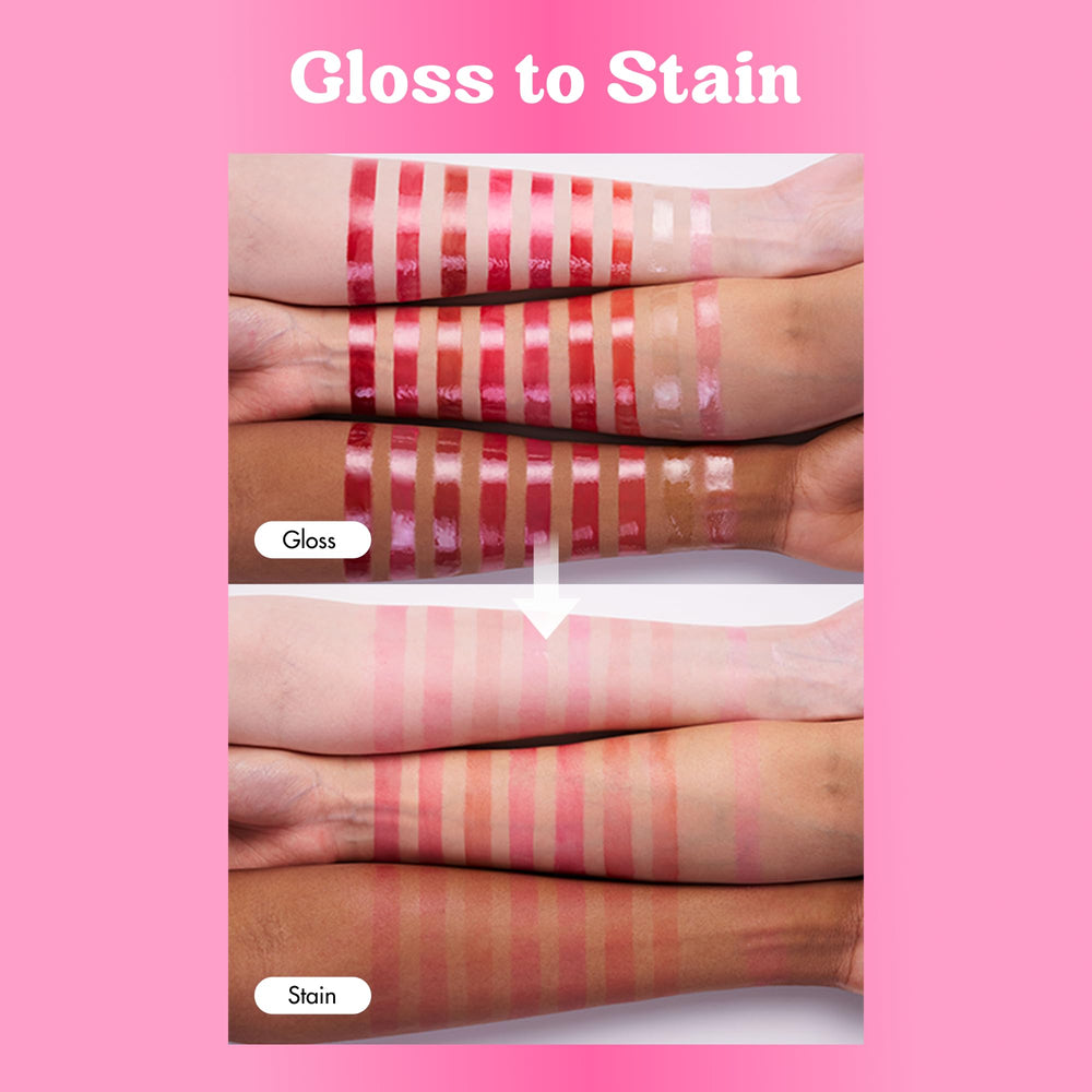 COLORGRAM swatch on arm, displaying buildable pigment and long-lasting stain