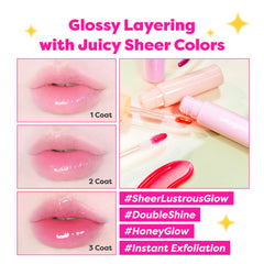 COLORGRAM layered over lipstick on lips creating extra depth and shine benefit