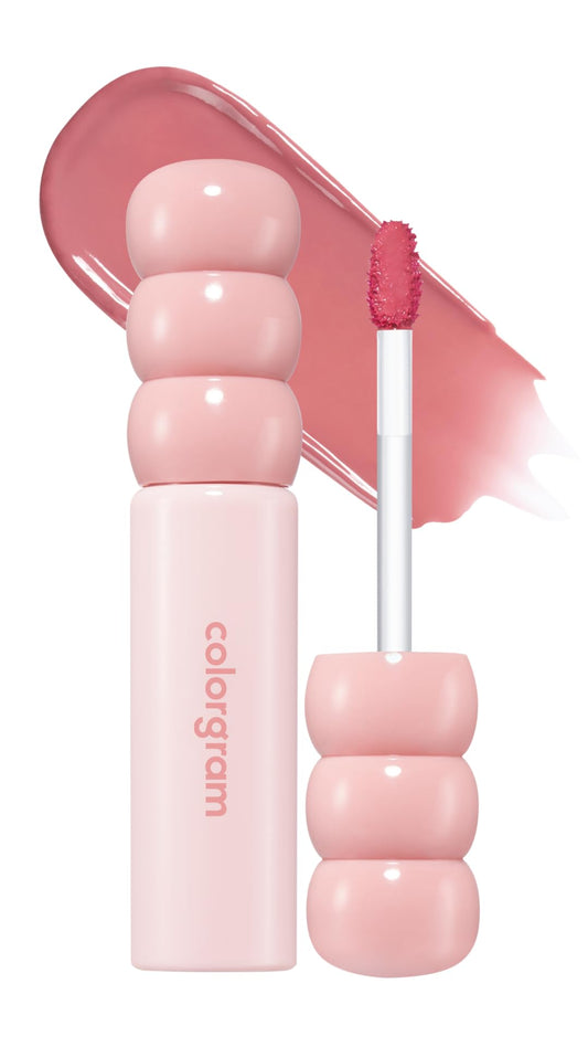 COLORGRAM front packaging showcasing Sulky Lychee glossy tint and branding benefits