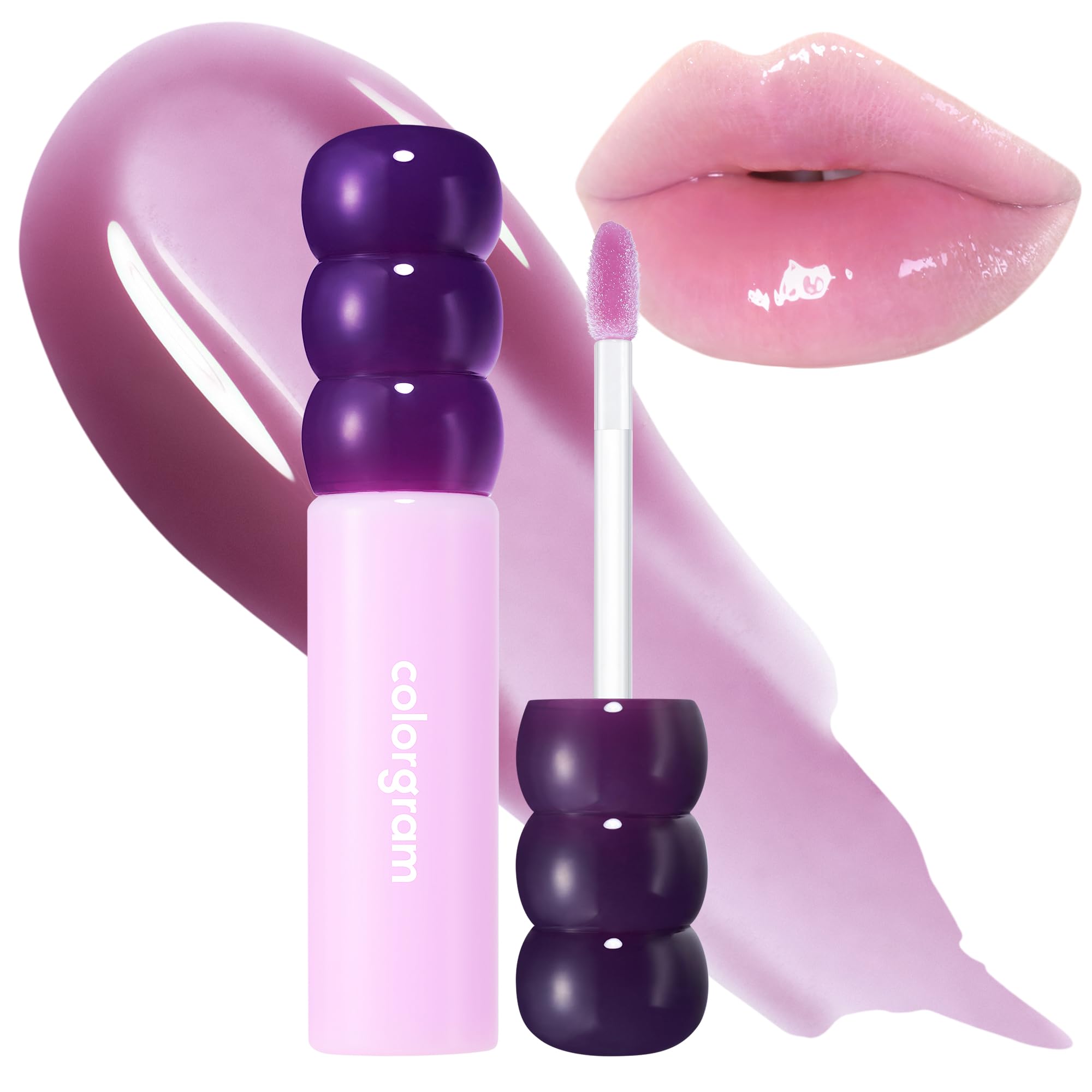 COLORGRAM front packaging showing grape black glossy tube and brand benefit