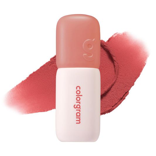 COLORGRAM front packaging showing compact tube and shade, clear product view and portability