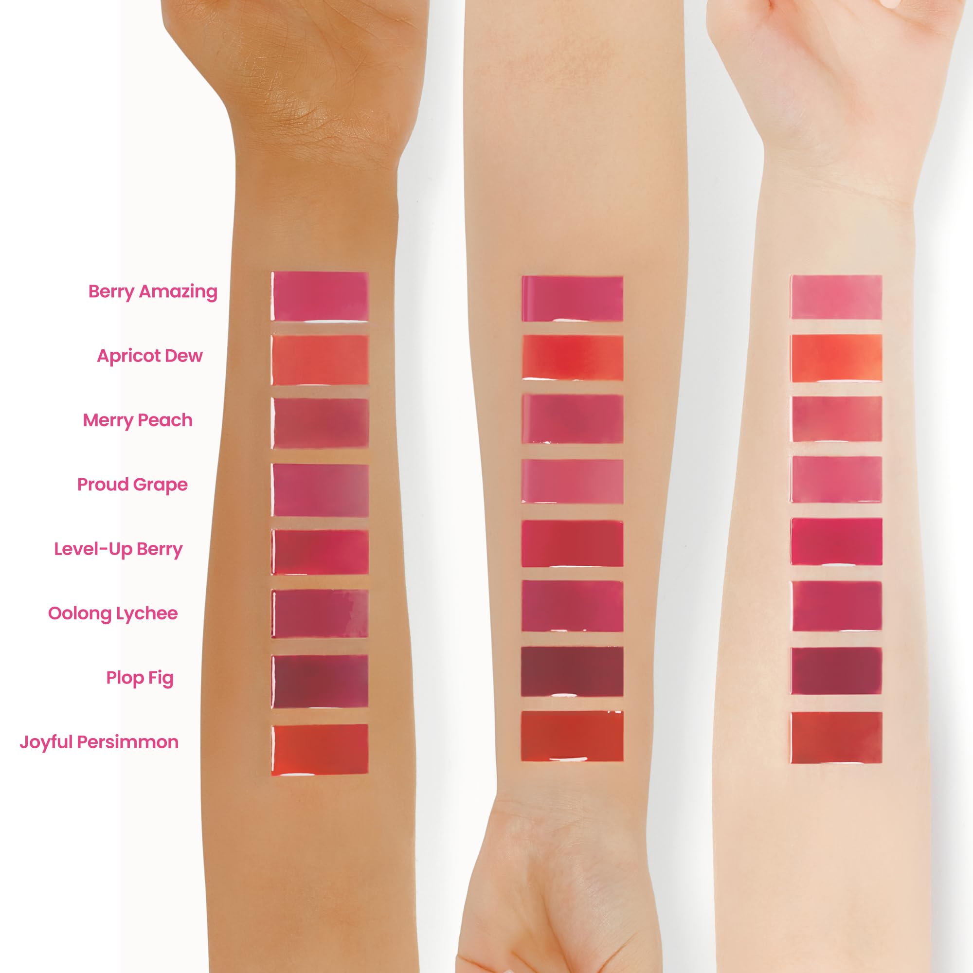 COLORGRAM on-model smile wearing Oolong Lychee, natural radiant lip boost