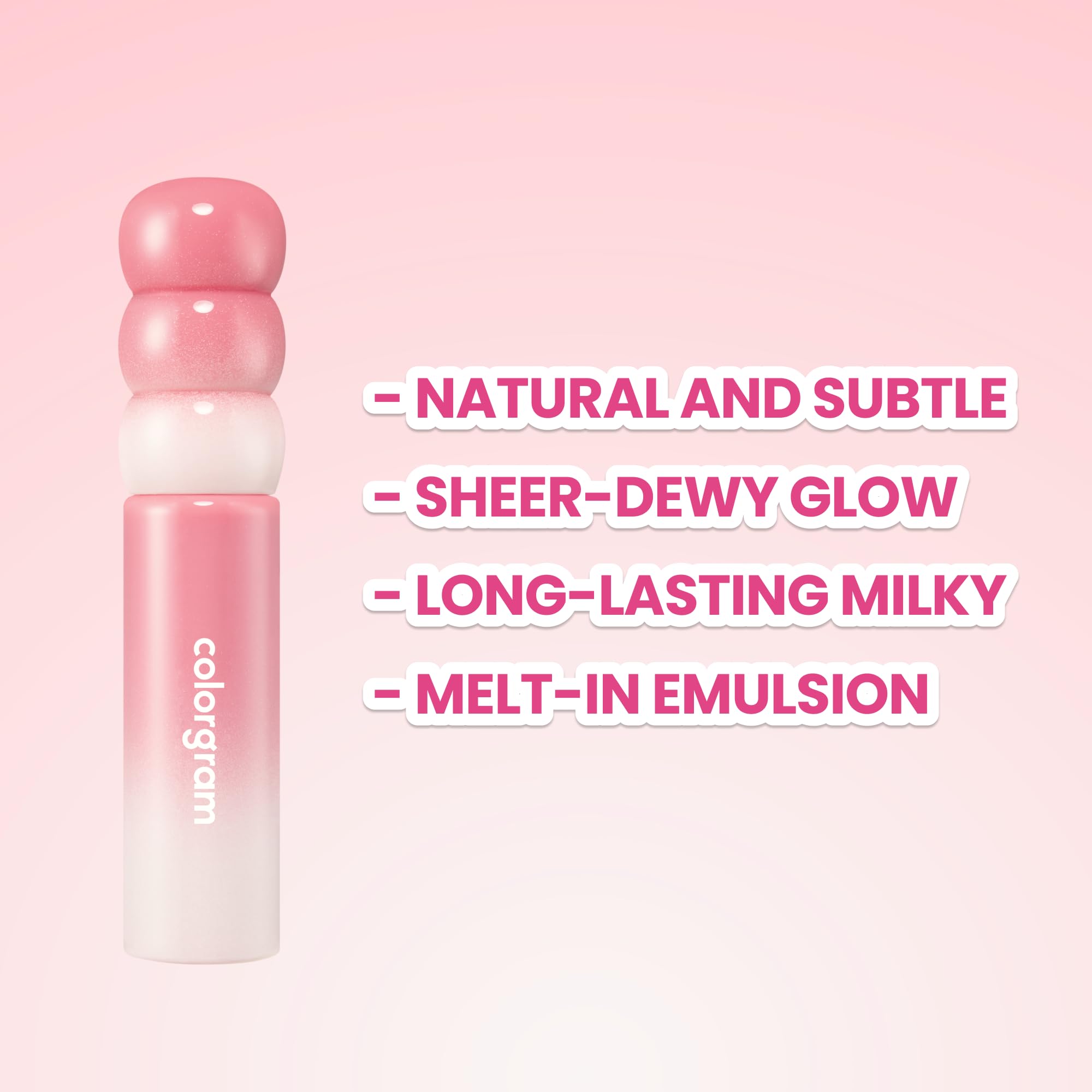 COLORGRAM texture swipe of milky tint to show dewy, hydrating finish