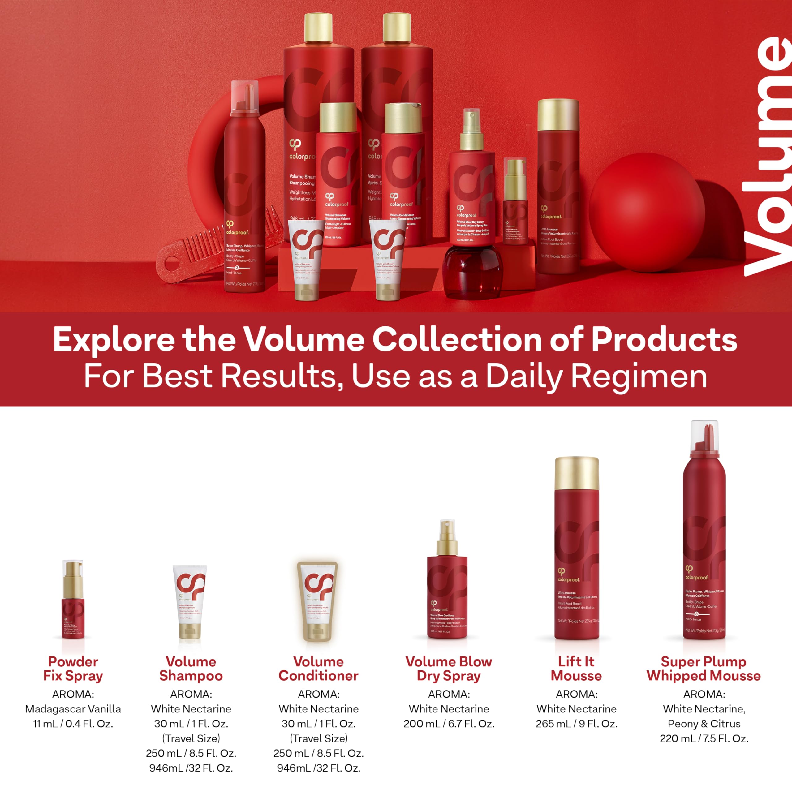 ColorProof bottle paired with Volume Shampoo demonstrating coordinated color protection
