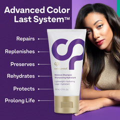 ColorProof in-shower use illustrating moist, manageable hair benefit