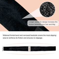 coloryoung wig grip band worn by model preventing wig movement during wear