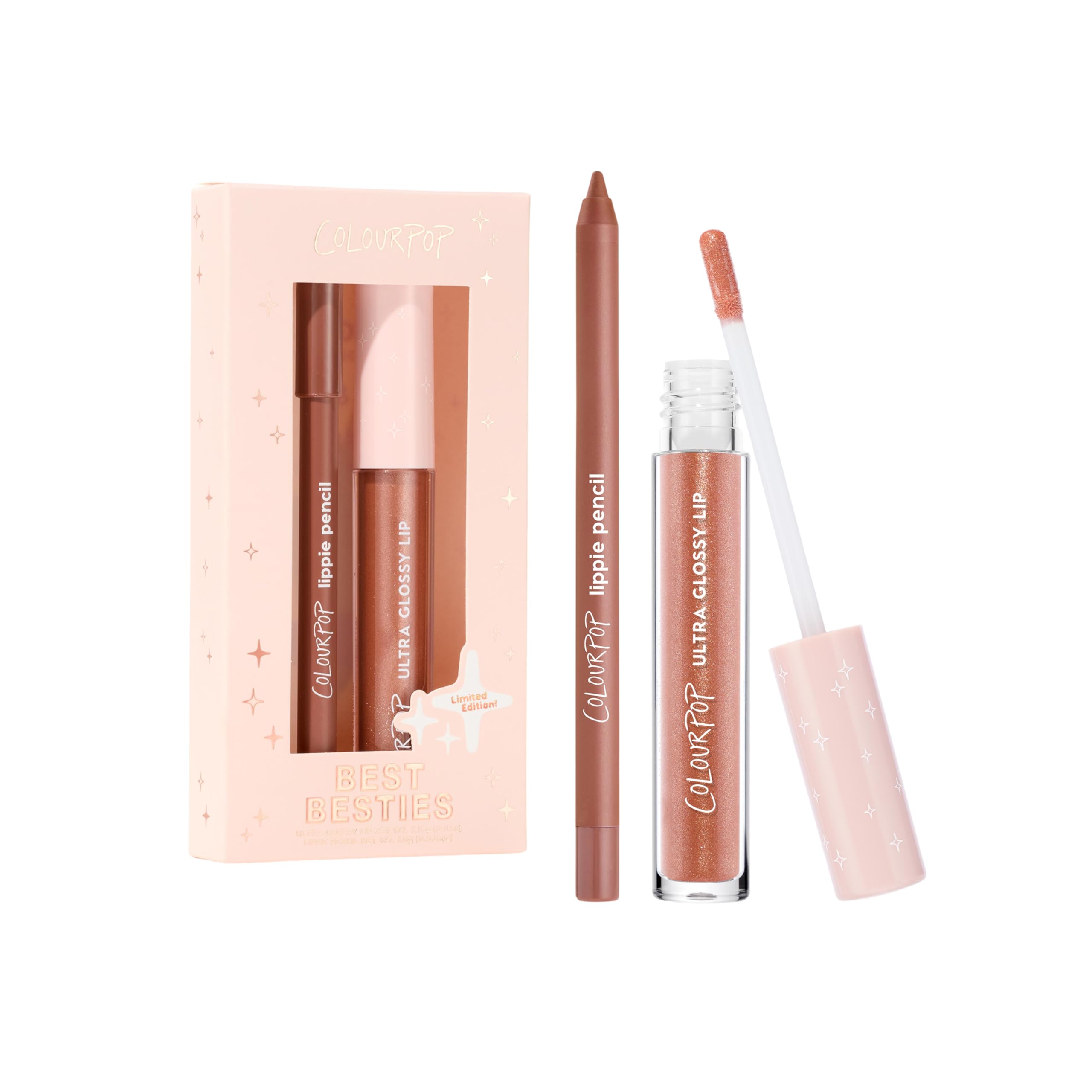 ColourPop front packaging showing both pencil and gloss and immediate set benefit
