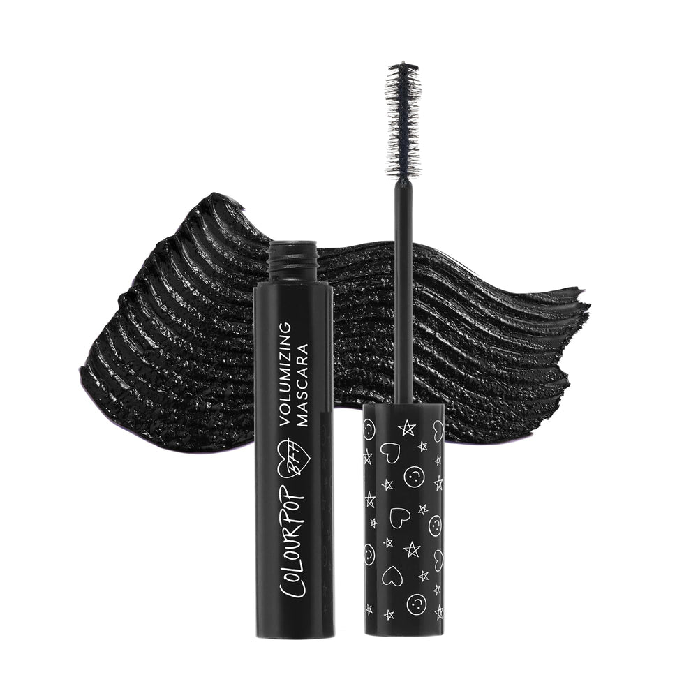 ColourPop BFF Mascara front packaging showing compact tube and branding benefit: durable travel-ready design