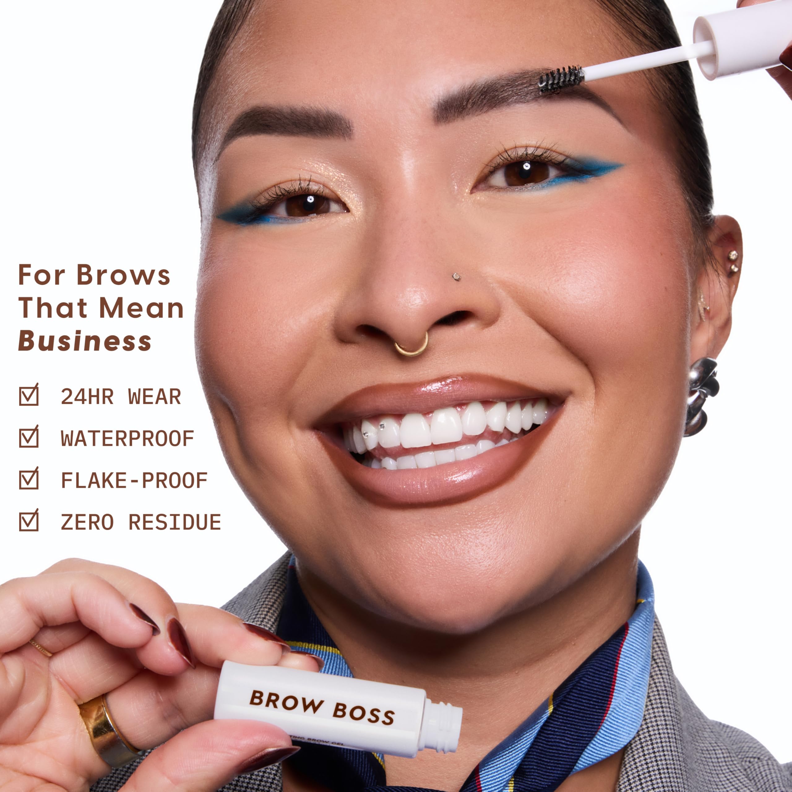 ColourPop Brow Boss on model in lifestyle scene illustrating long-lasting natural hold