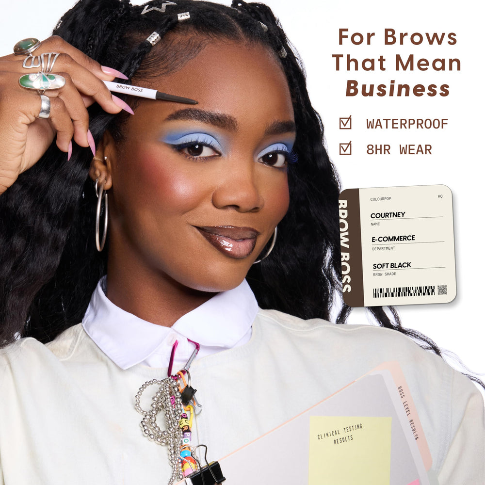 ColourPop Brow Boss spoolie end detail blends product for natural-looking brows