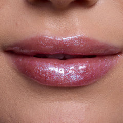 ColourPop gloss texture swipe showing luminous, non-sticky finish and hydrating sheen