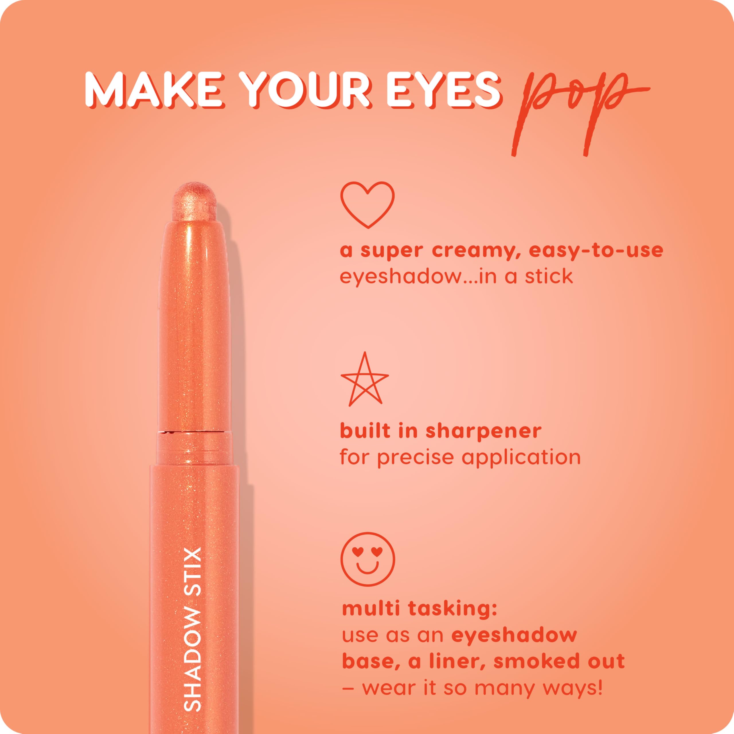 ColourPop Shadow Stix Friday Feels in hand scale showing compact size for travel-friendly convenience benefit