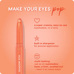 ColourPop Shadow Stix Friday Feels in hand scale showing compact size for travel-friendly convenience benefit