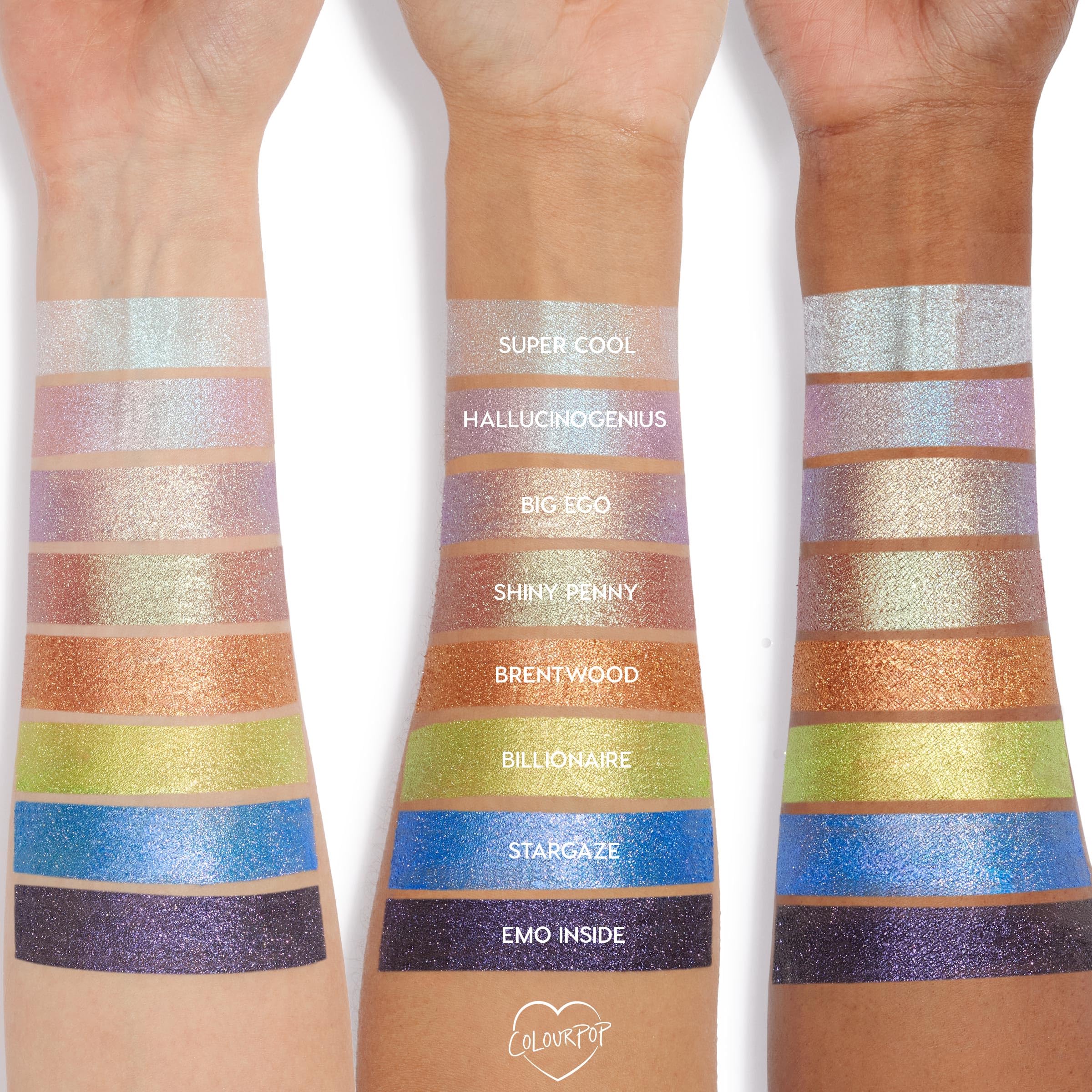 ColourPop Hallucinogenius applied with a shader brush for precise, high-impact color