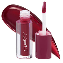ColourPop HydraPop Blueberry Marg tube front view showing glossy finish benefit