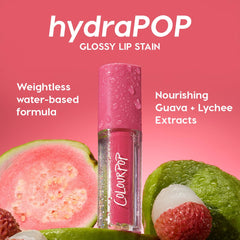 ColourPop HydraPop next to coin for scale showing compact 0.11 fl oz travel-friendly size