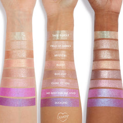 ColourPop jelly much sage application with brush demonstrating precise placement and control