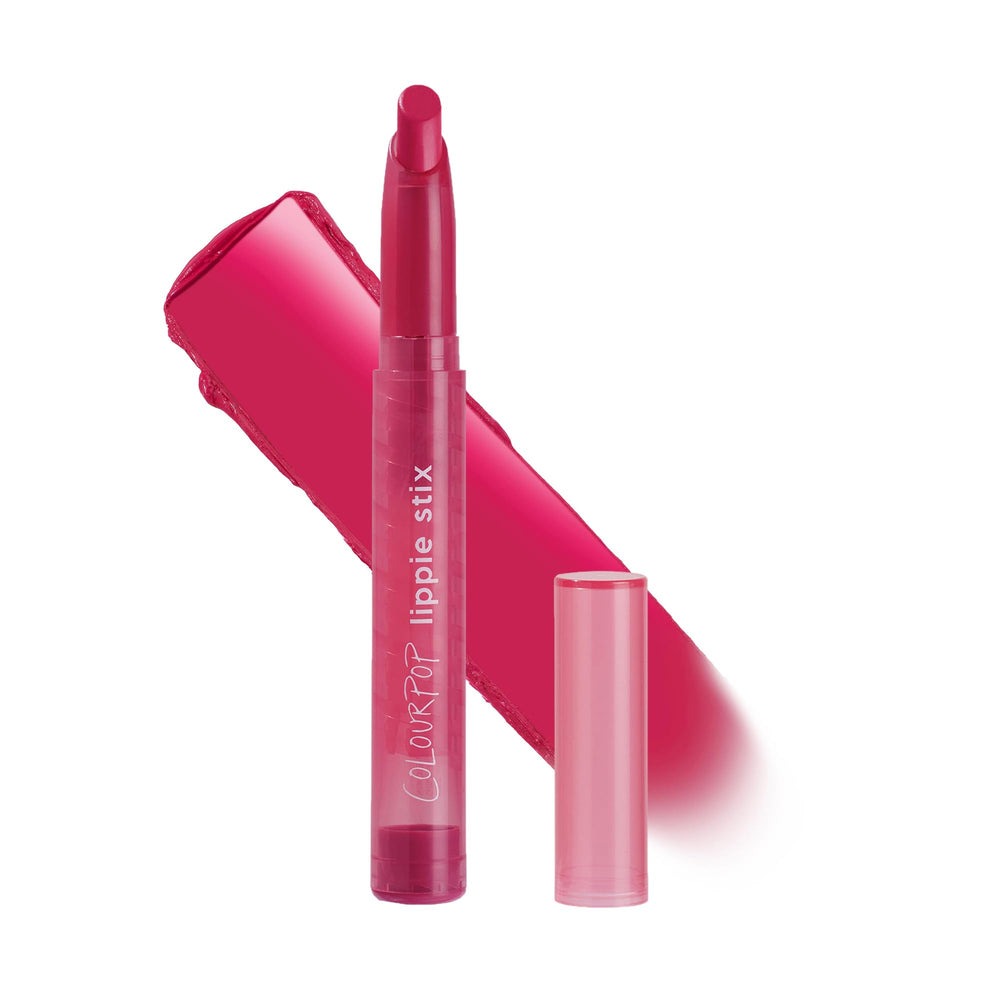 ColourPop Lippie Stix front twist-up showing bold fuchsia and easy one-swipe application benefit
