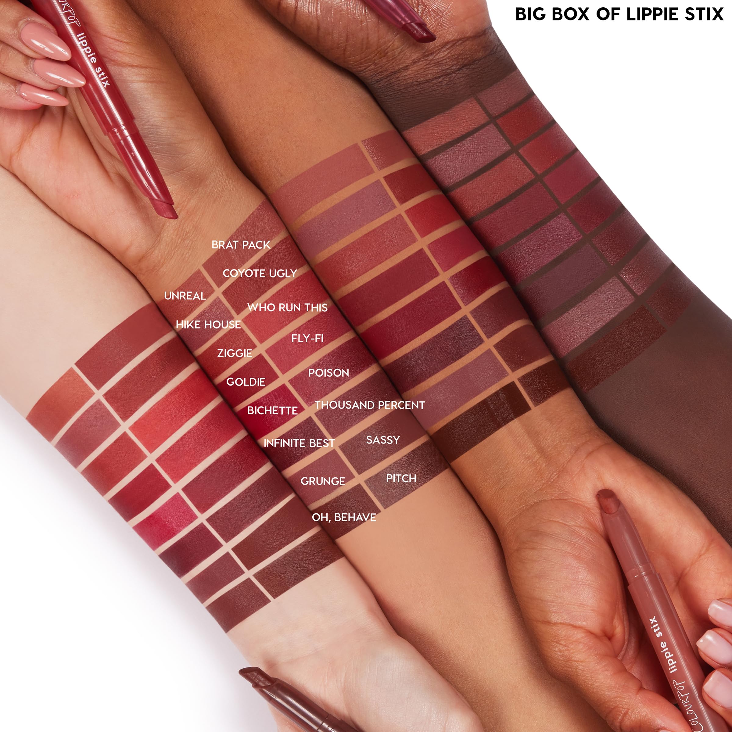 Close-up of ColourPop Ziggie applied to lips highlighting creamy matte texture