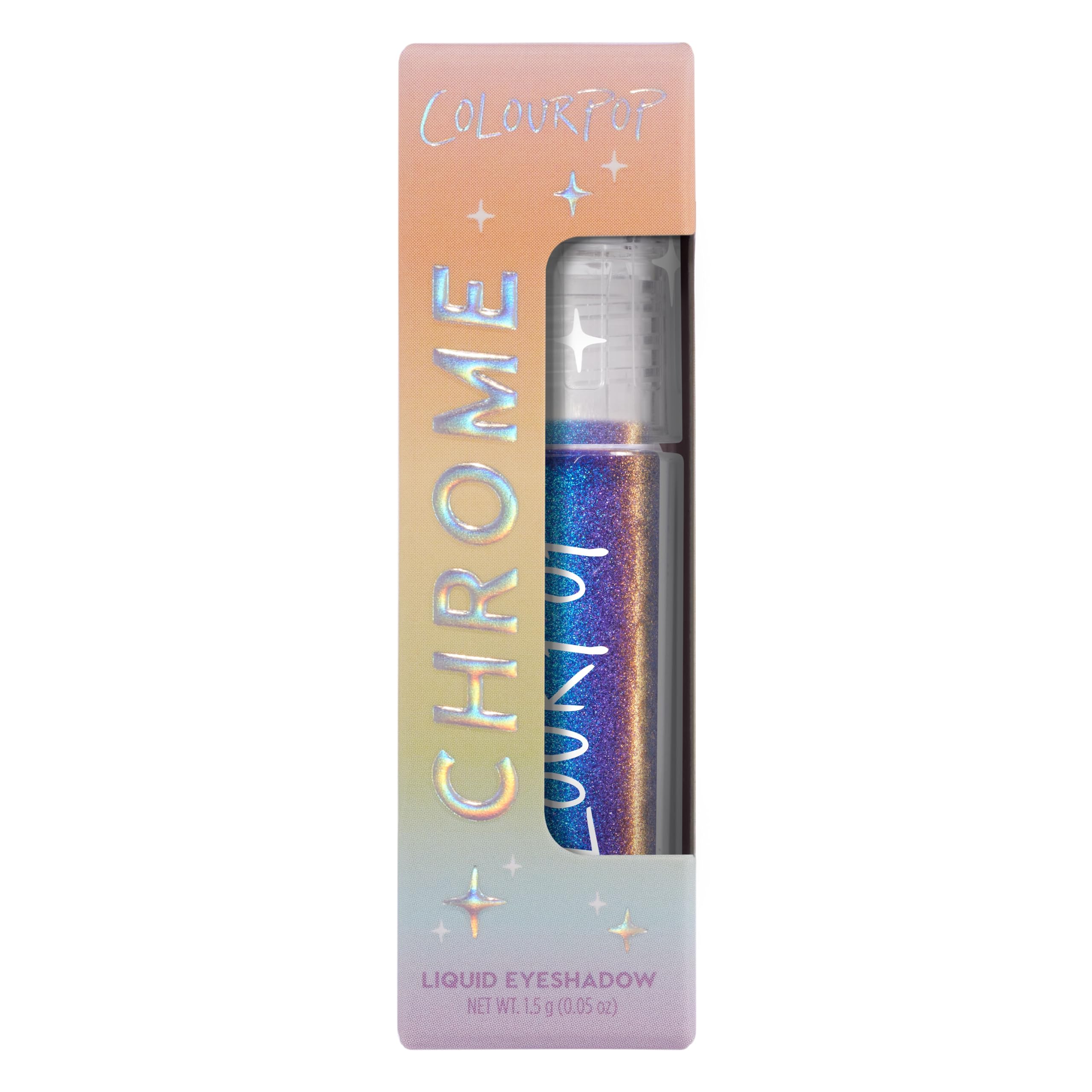 ColourPop Morpho on model in evening setting showcasing dramatic color-shifting sparkle