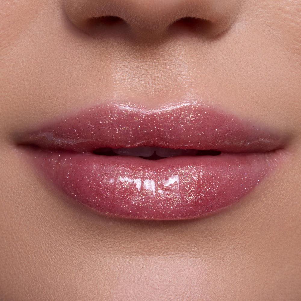ColourPop glossy swatch texture showing hydrating sheen and non-sticky finish benefit