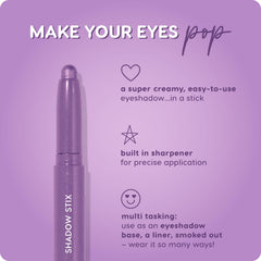 ColourPop Shadow Stix Hey Bestie applied on model lid for quick everyday look