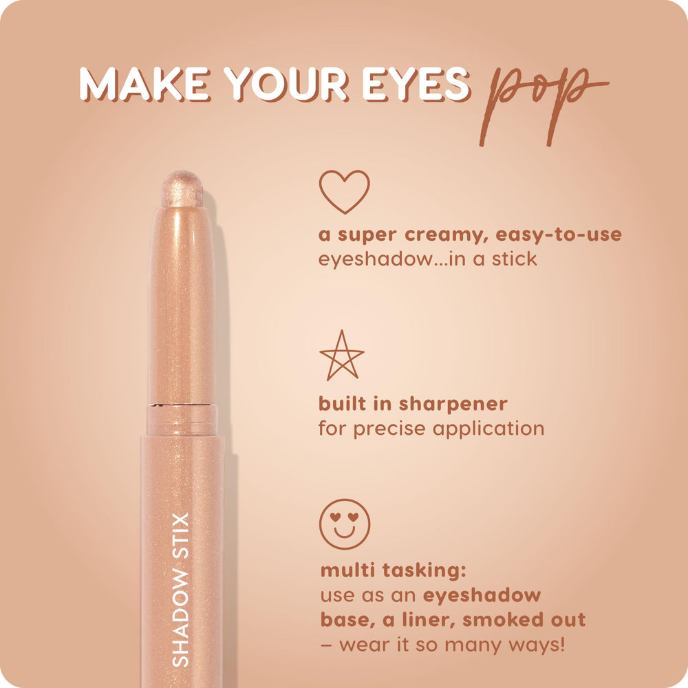 ColourPop Shadow Stix Honey BB in hand scale demonstrating travel-friendly size