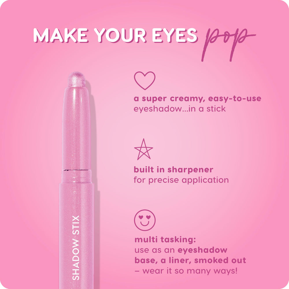 Model wearing ColourPop Shadow Stix for a daytime look emphasizing effortless wear