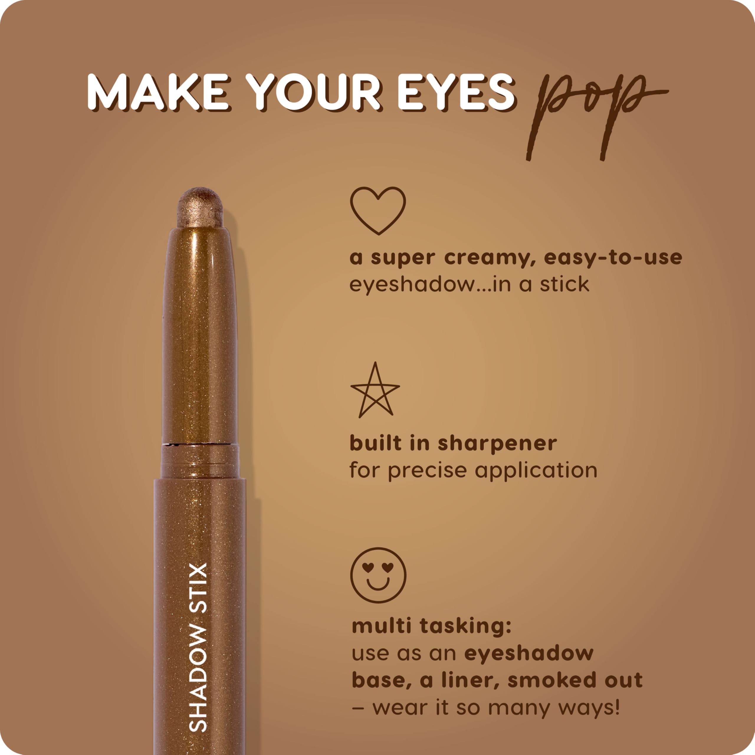 ColourPop Shadow Stix Quokka applied on eyelid demonstrating easy blendability
