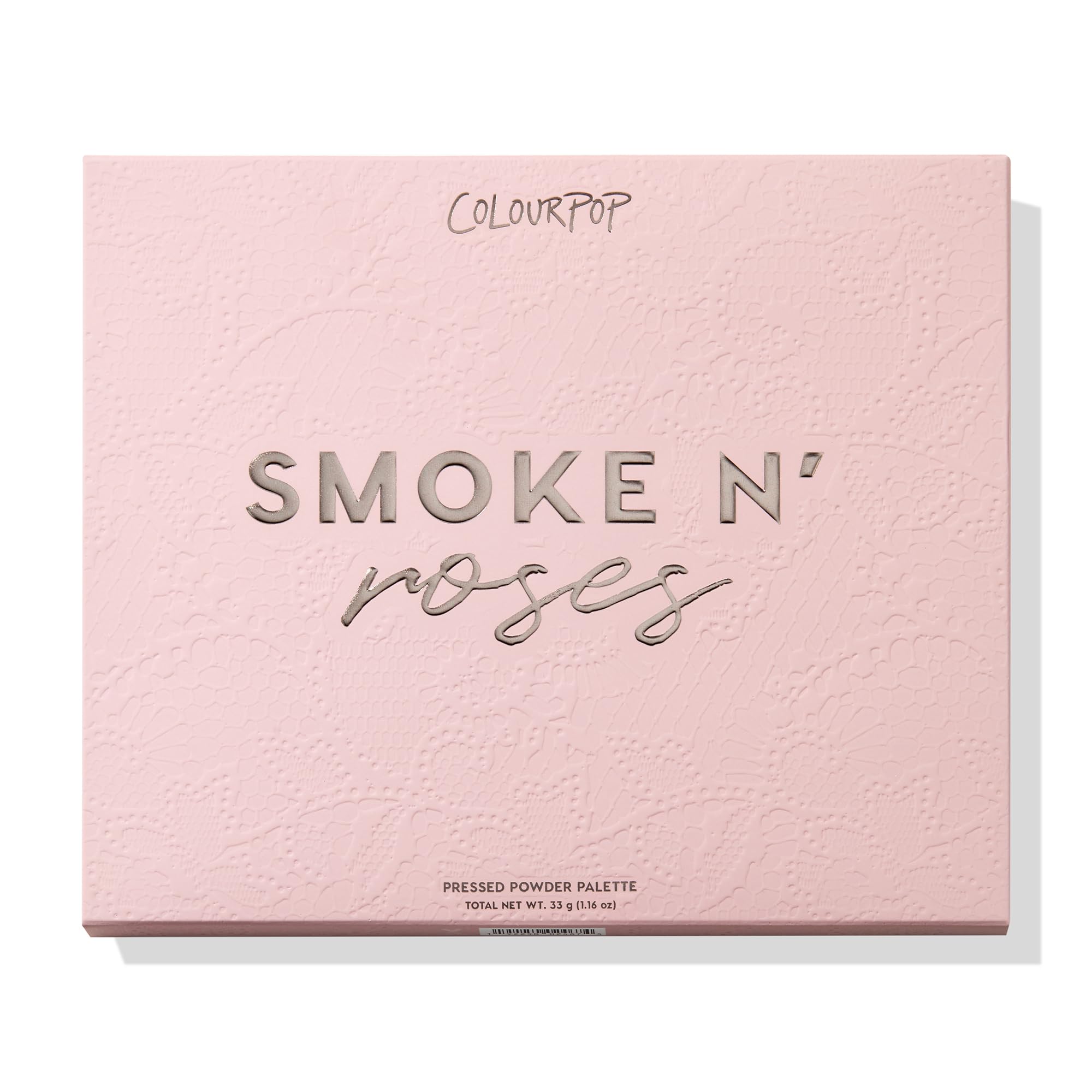 ColourPop Smoke N Roses palette held in hand for scale showing compact travel-ready size