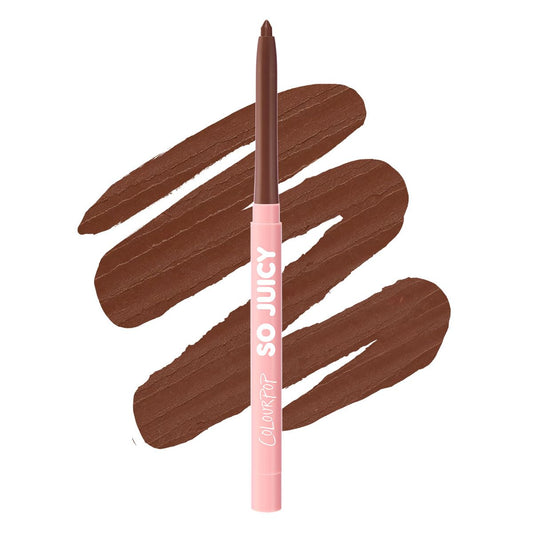 ColourPop So Juicy front view showing sleek retractable pencil and shade for precise definition