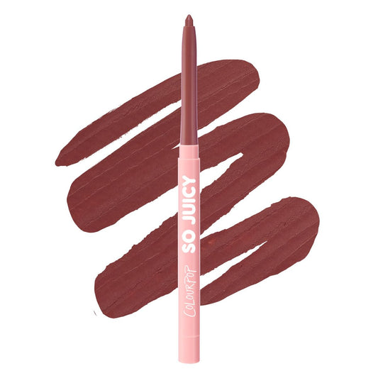 ColourPop So Juicy front view showing slim retractable liner and color selection benefit